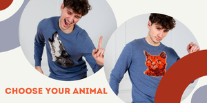 animals sweaters, wolf jumpers, lion sweater, cat pullovers