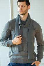 Load image into Gallery viewer, Knit Lightweight scarf for men merino wool
