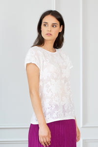 Openwork knitted blouse