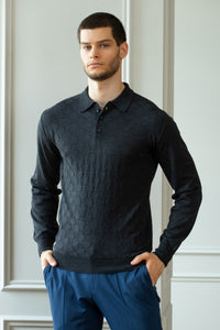 Merino wool polo shirt