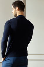 Load image into Gallery viewer, Diplomatic Blue  Modern Fit Turtleneck Sweater
