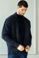 Load image into Gallery viewer, Men&#39;s Merino wool Turtleneck Zip Cardigan
