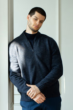 Load image into Gallery viewer, Men&#39;s Merino wool Turtleneck Zip Cardigan
