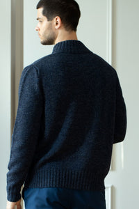 Men's Merino wool Turtleneck Zip Cardigan