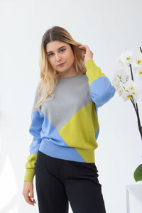 Cotton Colour Block Sweater