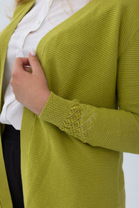 Classic cardigan green cotton