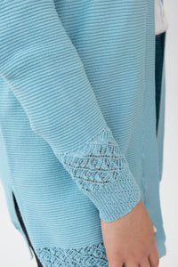 Classic cardigan Blue light cotton