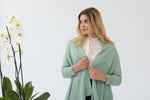 Load image into Gallery viewer, Classic triangle cardigan light green color
