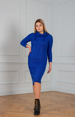 Load image into Gallery viewer, Knitted dresses long in electric blue color
