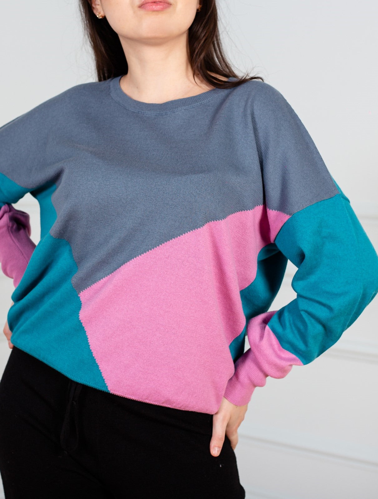 Cotton Colour Block Sweater