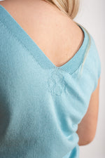 Load image into Gallery viewer, Knitted cotton blouse Light Blue Color color
