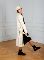 Load image into Gallery viewer, Women long rib knit carddigan with belt
