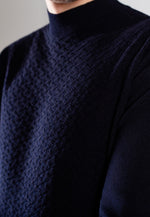 Load image into Gallery viewer, Men turtleneck soft custom jacquard knitted merino wool
