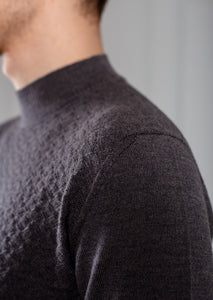 Men turtleneck soft custom jacquard knitted merino wool