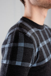 Knitted Jumper windowpane jacquard