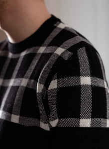 Knitted Jumper windowpane jacquard