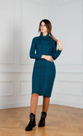 Knitted dresses long in green color - O'devalle
